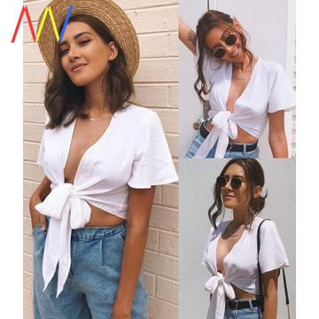 Nyári ing rövid modell, derékban nyakkendővel