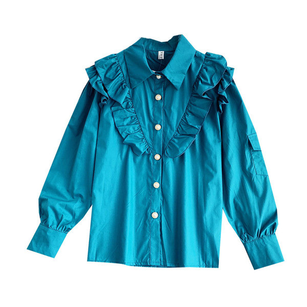 Klassikalise krae ja pikkade varrukatega vabaaja naiste särk mitmes värvitoonis