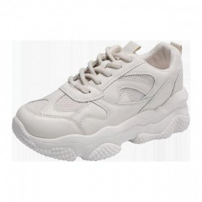 Sporty-casual γυναικεία αθλητικά παπούτσια με κορδόνια και παχιά τραχιά σόλα