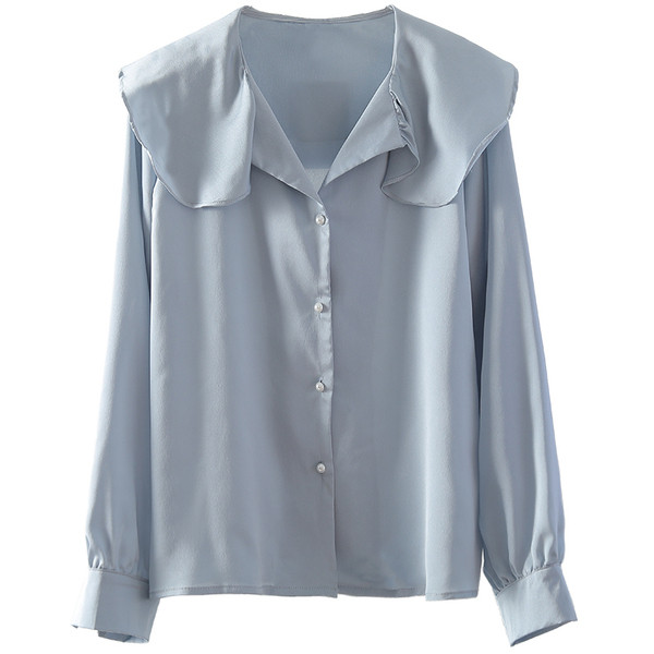 Modern női ing hosszú ujjal és széles gallérral