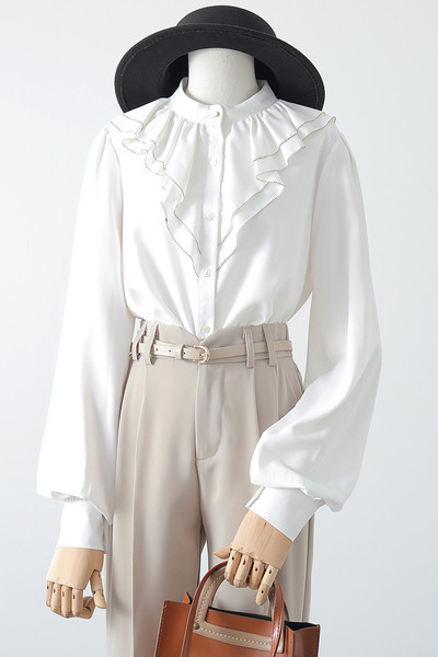 Modern női ing ovális nyakkivágással