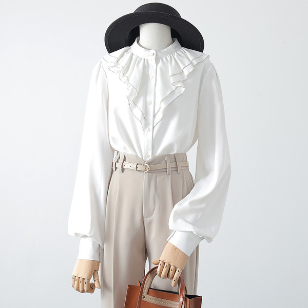 Modern női ing ovális nyakkivágással