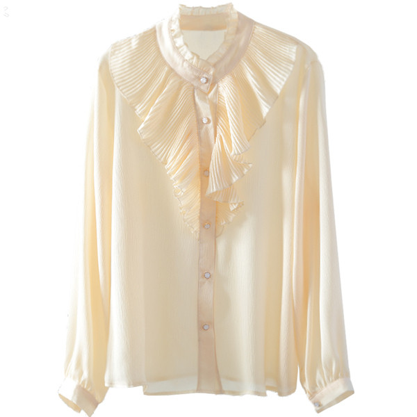 Uue mudeli madala kraega ja pikkade varrukatega naiste särk