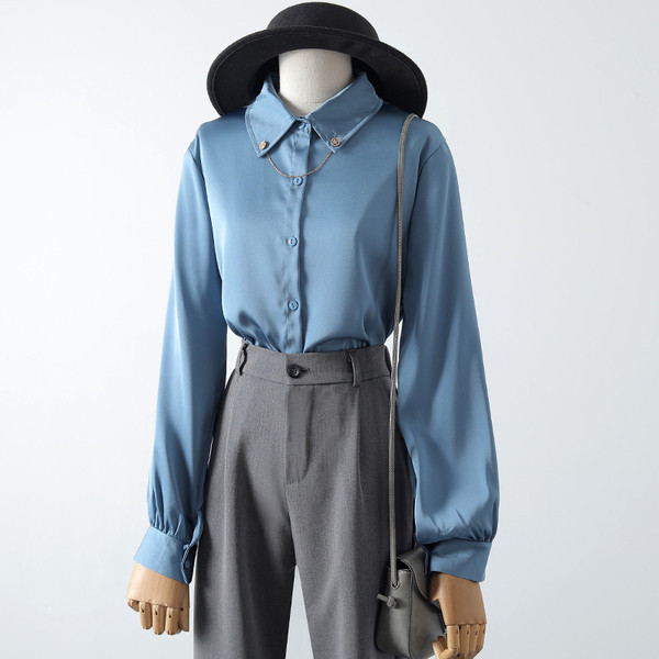 Új modell női ing klasszikus gallérral