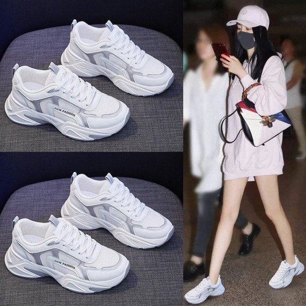 Sporty-casual γυναικεία αθλητικά παπούτσια με κορδόνια και τραχιά σόλα