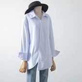 Sieviešu garais krekls ar garām piedurknēm-plats modelis