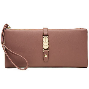 Sieviešu ādas maks ar metāla elementu