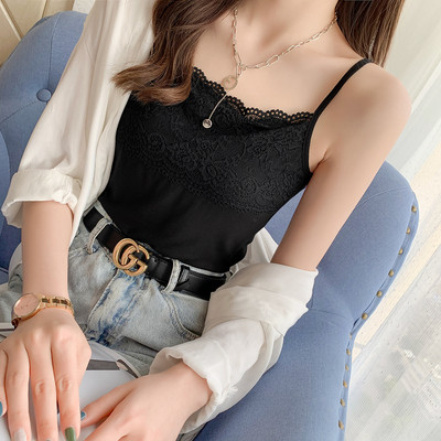 T-krekls ar mežģīnēm un plānām lencītēm vairākās krāsās