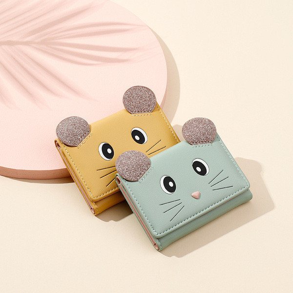 Kis női pénztárca 3D elemmel és fém rögzítéssel