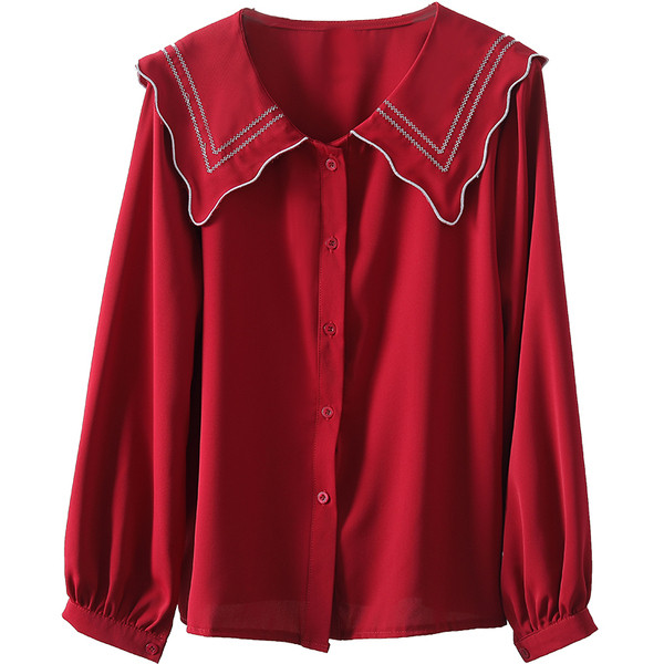 Moderns sieviešu krekls ar apaļu kakla izgriezumu