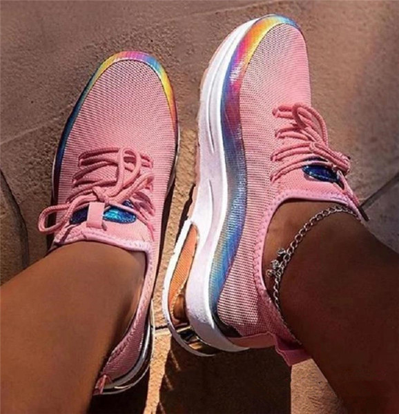 ΝΕΟ μοντέλο γυναικεία αθλητικά παπούτσια με κορδόνια και μοτίβο