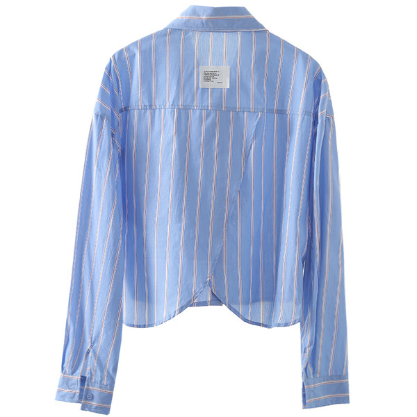 Casual γυναικείο πουκάμισο με μακριά μανίκια και τσέπη