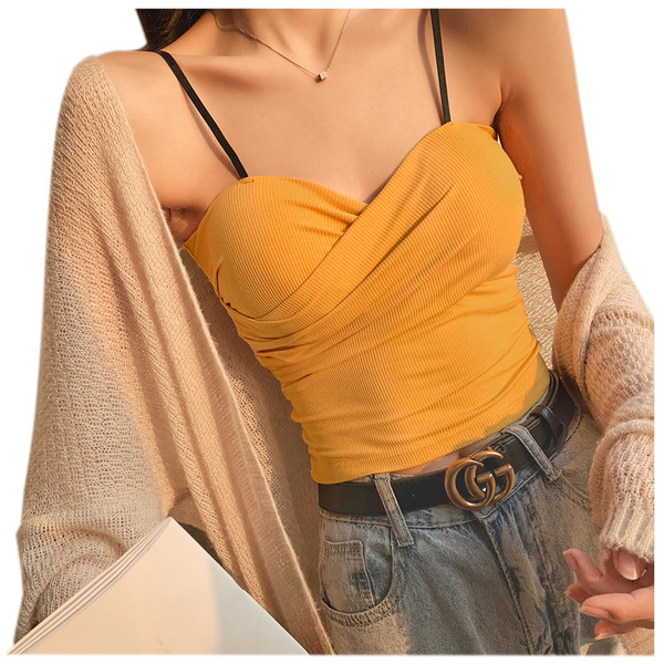Γυναικεία μπλούζα casual με λεπτά τιραντάκια σε διάφορα χρώματα