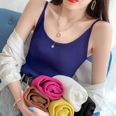 Naiste vabaaja õhukeste rihmadega topp – puhas mudel