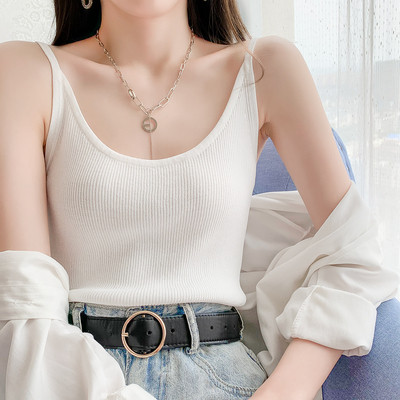 Naiste vabaaja õhukeste rihmadega topp – puhas mudel