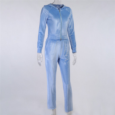 Moodne naiste kaheosaline komplekt kevadeks ja sügiseks sinine