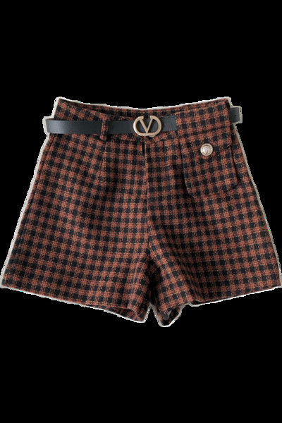 Kockás női nadrág övvel