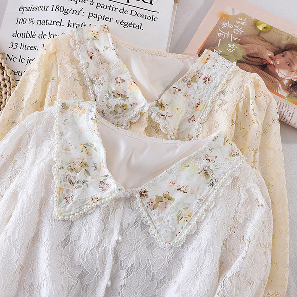 Retro pärlkraega naiste särk