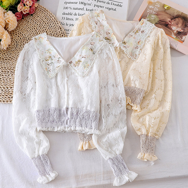 Retro pärlkraega naiste särk