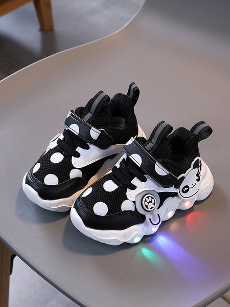 Igapäevased täppidega laste tossud helendava tallaga