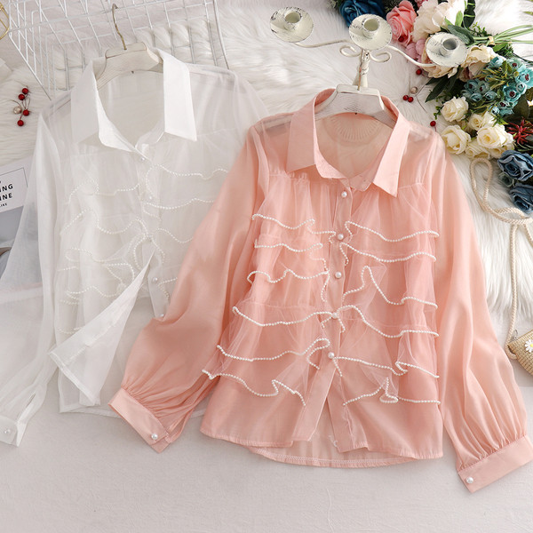 Modern női ing hosszú ujjal és klasszikus gallérral