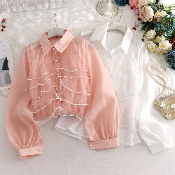 Modern női ing hosszú ujjal és klasszikus gallérral