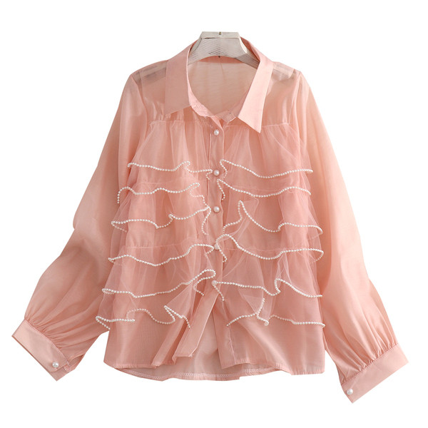 Modern női ing hosszú ujjal és klasszikus gallérral