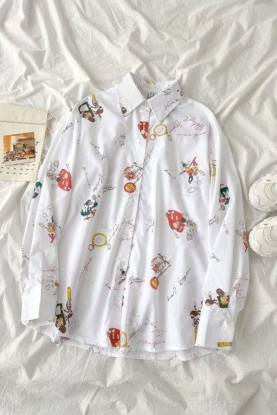 Modern női ing klasszikus gallérral és hosszú ujjal