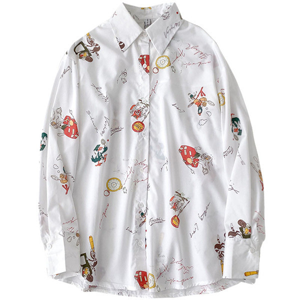 Modern női ing klasszikus gallérral és hosszú ujjal