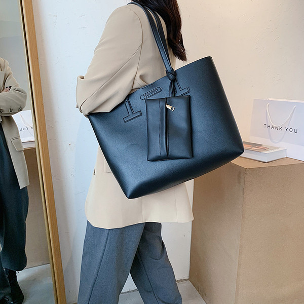 Öko-nahast lühikese sangaga naiste igapäevakott - puhas mudel