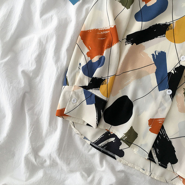 Színes női ing klasszikus gallérral és hosszú ujjal