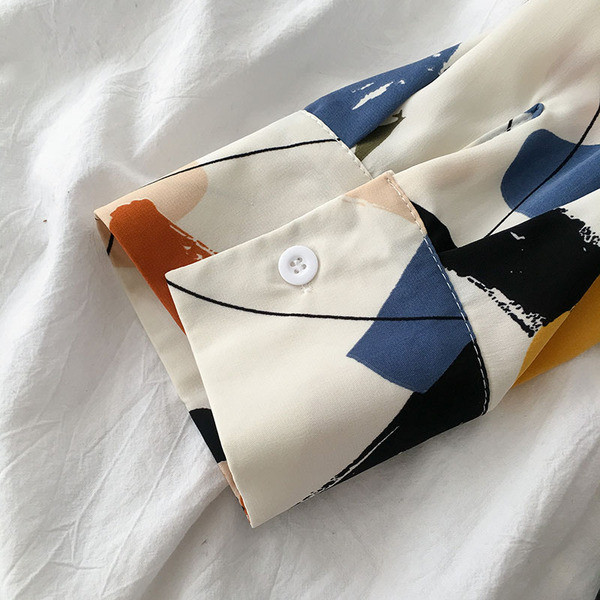 Színes női ing klasszikus gallérral és hosszú ujjal