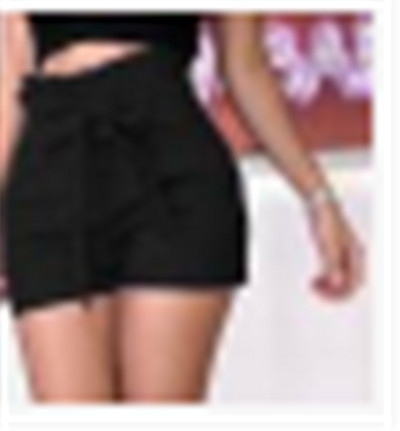 Sieviešu stilīgi šorti ar augstu elastīgu vidukli un kabatām