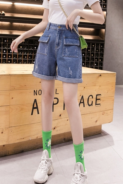 Naiste vabaajapüksid 3/4 pikkusega kõrge vöökohaga