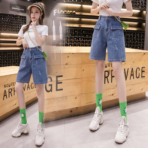 Naiste vabaajapüksid 3/4 pikkusega kõrge vöökohaga