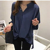 Naiste vabaaja särgi lai pikkade varrukatega mudel