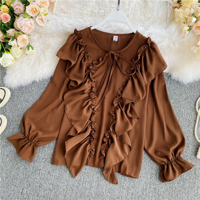 Alkalmi női ing fűzős és hosszú ujjú több színben