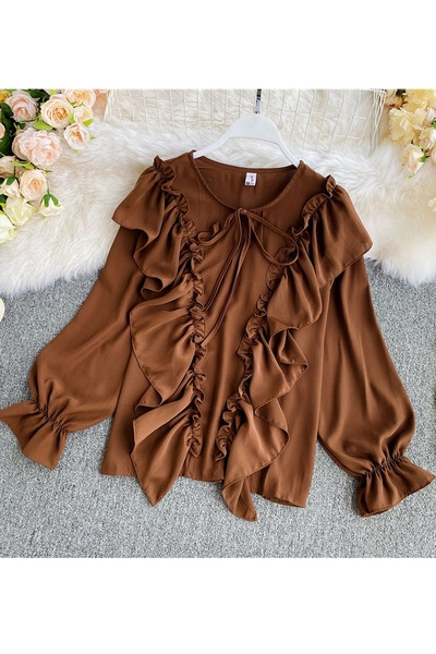 Alkalmi női ing fűzős és hosszú ujjú több színben