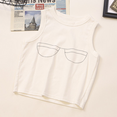 Laiade rihmade ja aplikatsiooniga igapäevane naiste topp