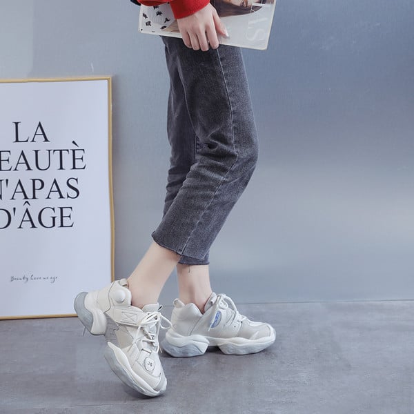 Casual γυναικεία αθλητικά παπούτσια με velcro και κορδόνια