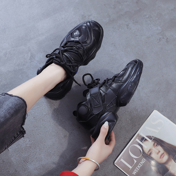 Casual γυναικεία αθλητικά παπούτσια με velcro και κορδόνια