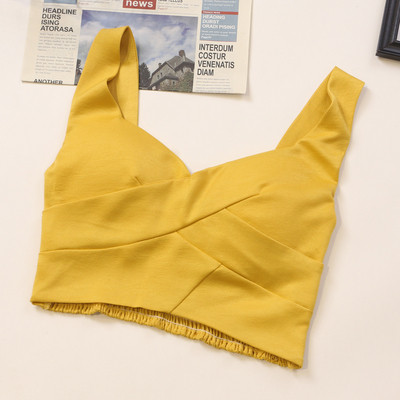 Κοντή γυναικεία μπλούζα με φαρδιά τιραντάκια