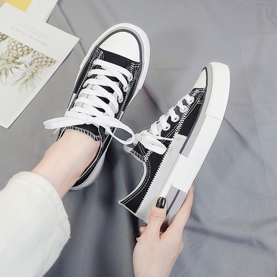 Casual γυναικεία αθλητικά παπούτσια με κορδόνια σε ροζ και μαύρο χρώμα