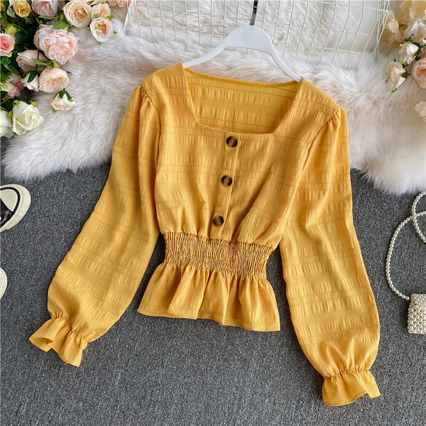 Naiste vabaaja särk nööpide ja elastse vöökohaga