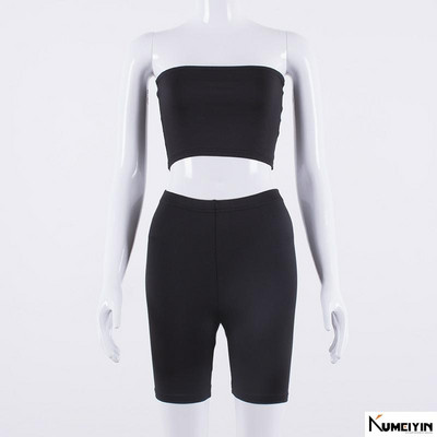 Μοντέρνο γυναικείο σετ - μπουστάκι και σορτς