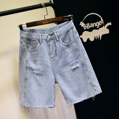 Γυναικεία σορτς με ψηλή μέση και σκισμένα μοτίβα