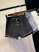 Kõrge vöökohaga teksapüksid ja nööbid