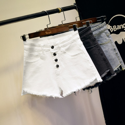 Kõrge vöökohaga teksapüksid ja nööbid