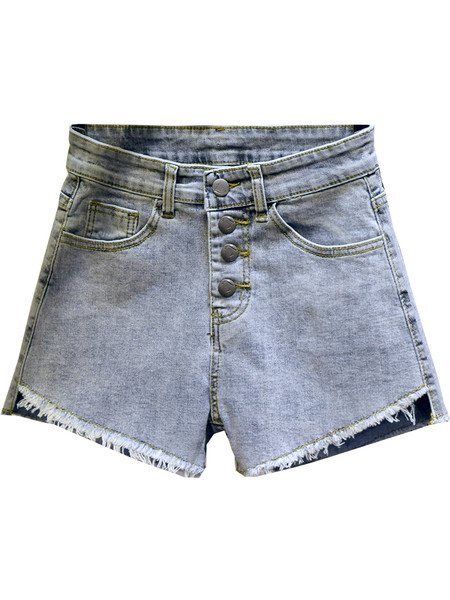 Kõrge vöökohaga teksapüksid ja nööbid