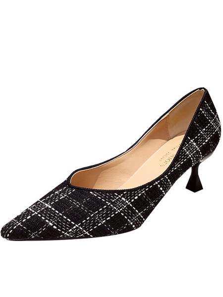 Κομψά γυναικεία παπούτσια με ψηλό τακούνι σε λευκό και μαύρο χρώμα